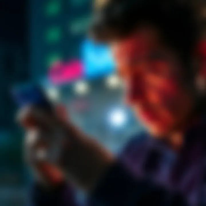 A person looking frustrated while using the Coinbase app on their smartphone, showing a message about location issues in Bosnia