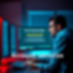 A frustrated person sitting in front of a computer, showing a message of account services limited, looking concerned about accessing funds