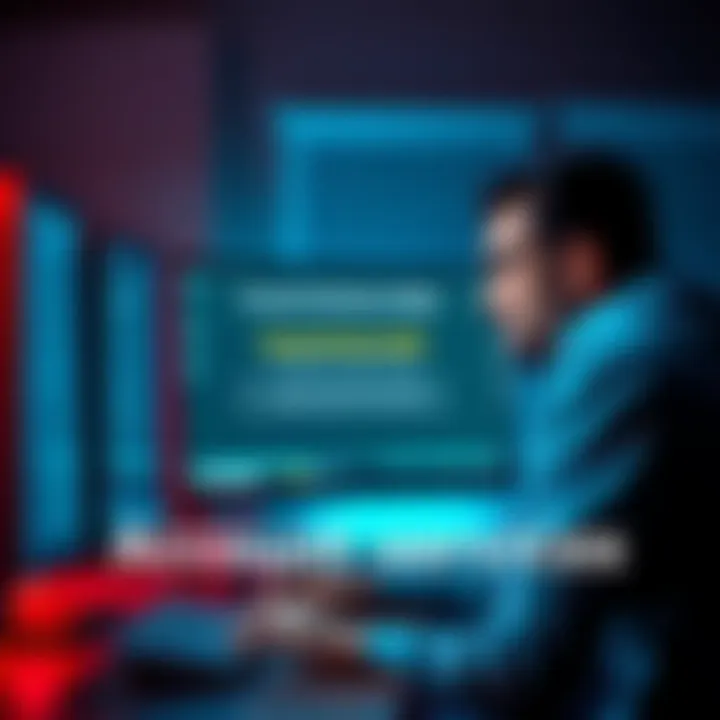 A frustrated person sitting in front of a computer, showing a message of account services limited, looking concerned about accessing funds