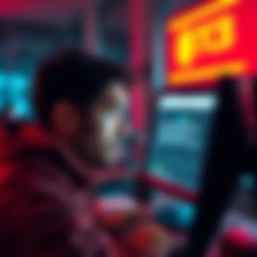 A person looking frustrated while checking their computer screen showing an error message for a cryptocurrency exchange