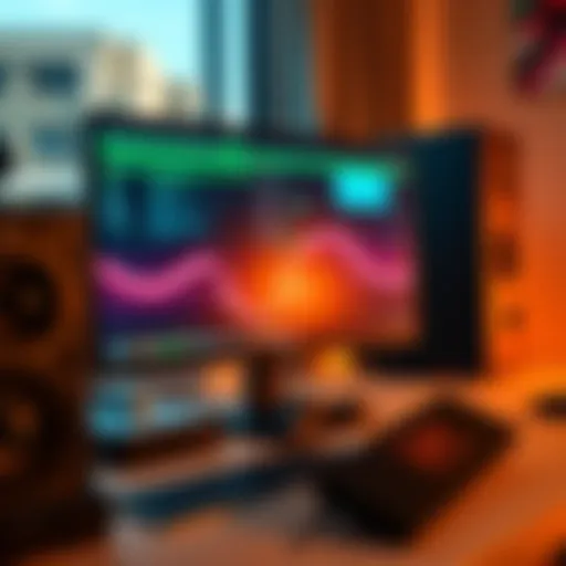A computer setup showing a monitor with a node software interface, 16GB RAM and 1TB SSD on a desk, illustrating the concept of running a full node.