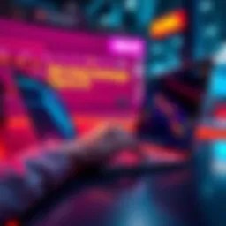 A person using a laptop to transfer funds to a Spot Exchange for cryptocurrency trading