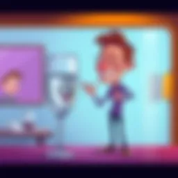 A cartoon showing a person looking at a glass half full and half empty, laughing at the different viewpoints.