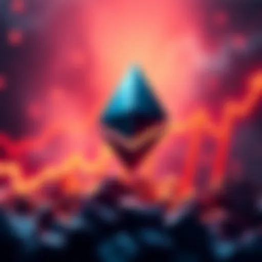 A digital illustration showing Ethereum logo with upward arrows symbolizing growth and bullish market trends after the Fusaka Upgrade.