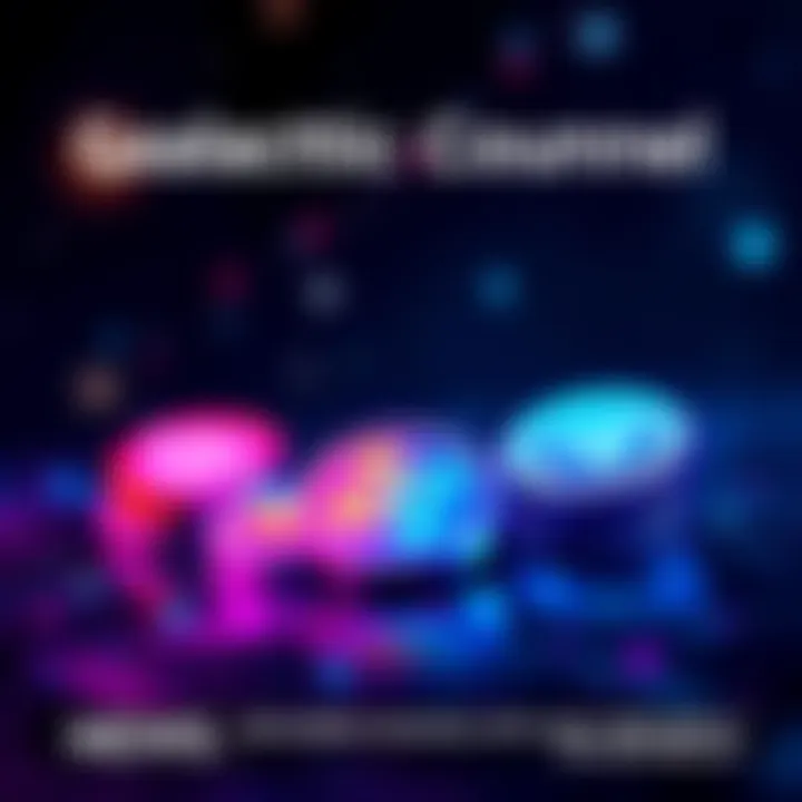 Colorful digital tokens representing Galactic Council NFTs against a starry background.