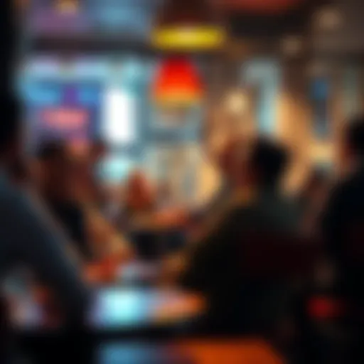 A group of people discussing their experiences with the Gemini card at a cafe, showing mixed reactions and concerns.