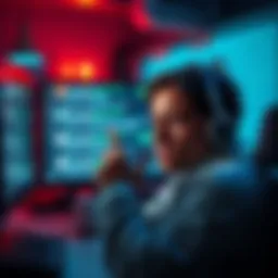A frustrated person looking at a computer screen showing error messages related to missed payments and customer support failures.