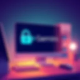 A digital illustration showing a security lock symbol next to a computer screen displaying the Gemini logo, emphasizing the importance of setting up a passkey for account security.