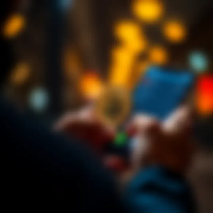 A person using a smartphone to generate Bitcoin addresses securely, with a graphic of a Bitcoin wallet visible on the screen.