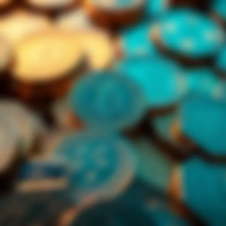 A close-up of coins being exchanged, representing the trend of geoclaiming activities.