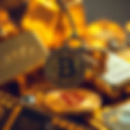 A visual comparison of gold bars and a Bitcoin symbol, highlighting the shift in investment focus