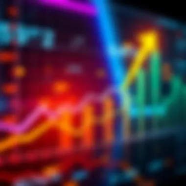 A chart showing upward trends in technology growth with arrows indicating positive movement.