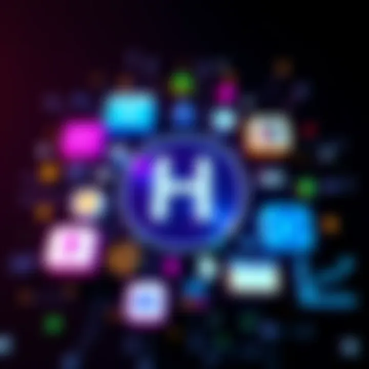 Hedera logo surrounded by icons representing content authenticity like videos, articles, and images.