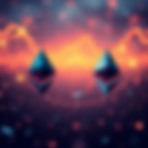 Logos of Hedera and Ethereum competing in a scalability race