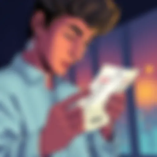 A person examining a bill with various hidden fees highlighted