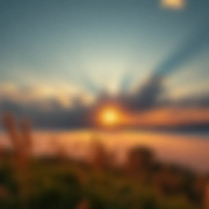 A bright sunrise over a calm landscape, symbolizing hope and resilience during hard times.