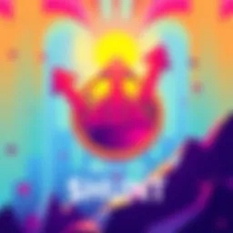 A vibrant illustration of the $HUNT memecoin logo with upward arrows demonstrating growth and momentum, set against a colorful background to signify excitement and success in the crypto market.