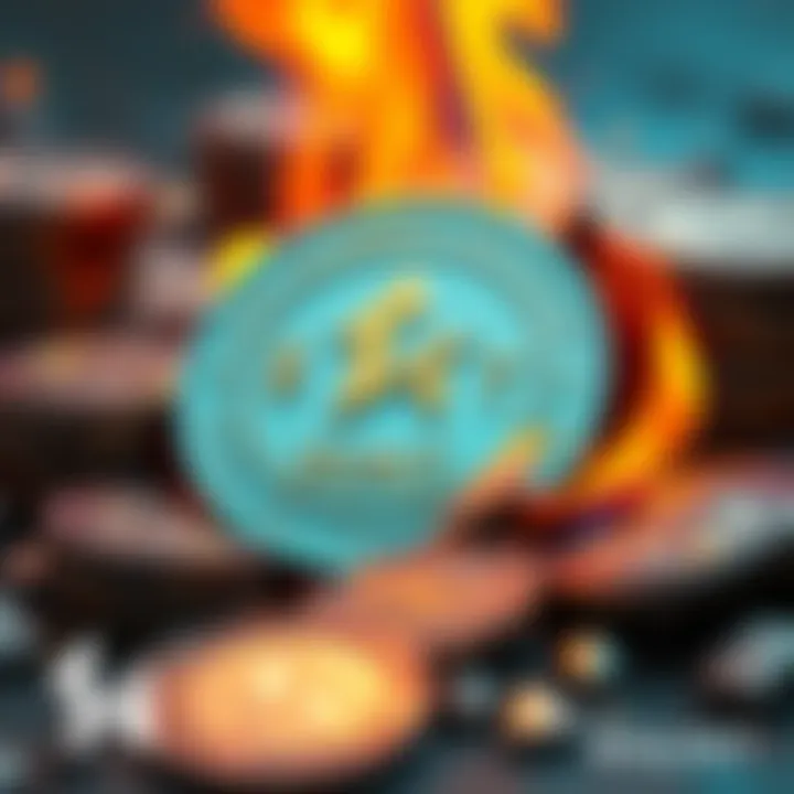 Visual representation of the $HUNT token launch with coins and a burning symbol, showcasing $40K distributed to holders and 21 million tokens burned.