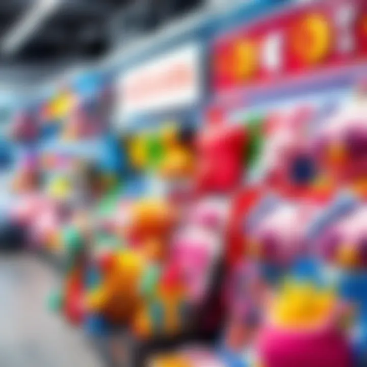 Various trendy Insta Win items, including toys and accessories, attract attention in a lively store setting.
