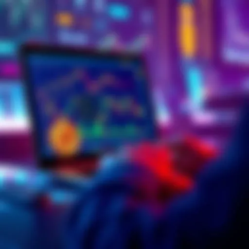 A person analyzing cryptocurrency trends on a laptop, with graphs and charts displayed on the screen, symbolizing smart investment strategies