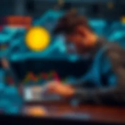 A person looking at a Bitcoin graph on a laptop, contemplating investment decisions amidst a bullish market