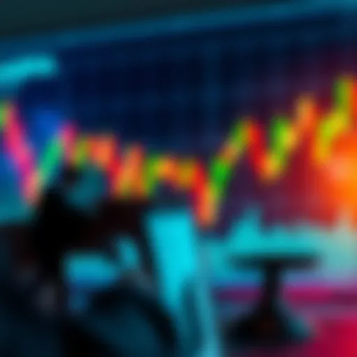 A person weighing options on investing in Kaspa with a financial chart in the background