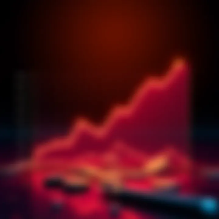 A line graph showing a steep rise after a significant drop, symbolizing recovery in investments through dollar-cost averaging.