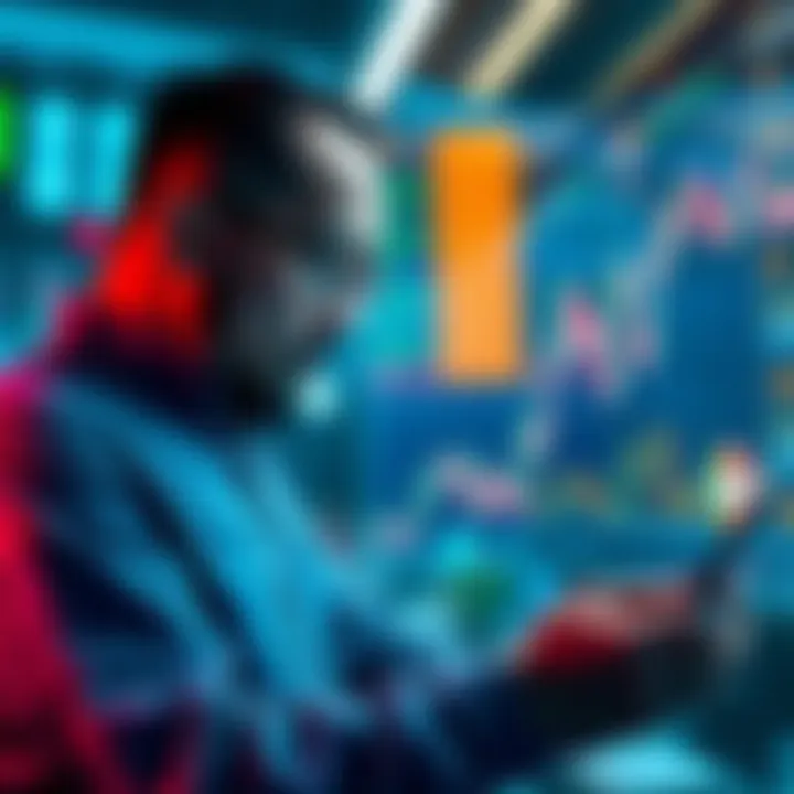 Investor looking at stock charts, considering additional purchases after recent market dip.