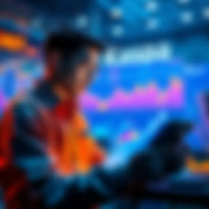 An investor analyzing charts and graphs while planning to buy Kaspa tokens