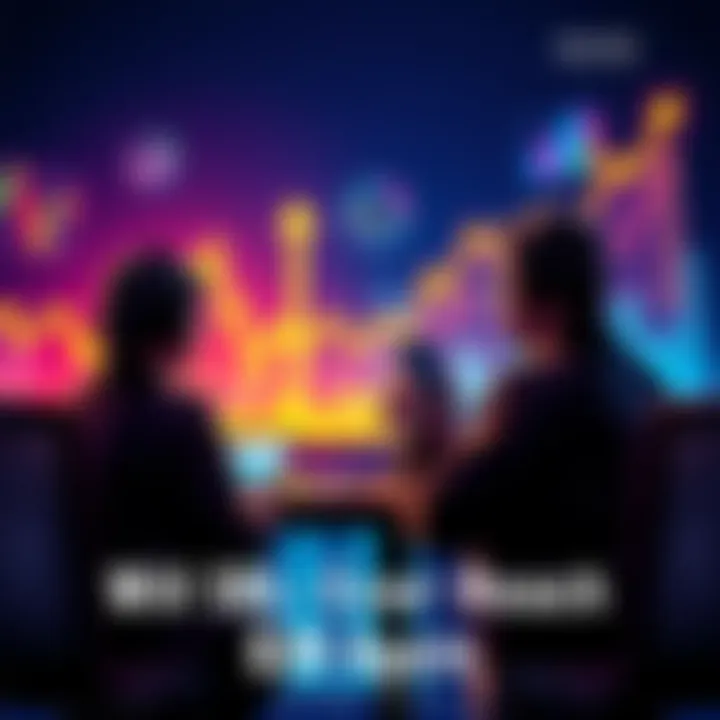 A group of investors analyzing cryptocurrency trends with graphs showing upward movement, symbolizing hope for SOL to reach $200 again.