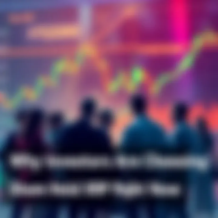 Group of people discussing their reasons for holding XRP investments, with charts and graphs in the background showing market trends.