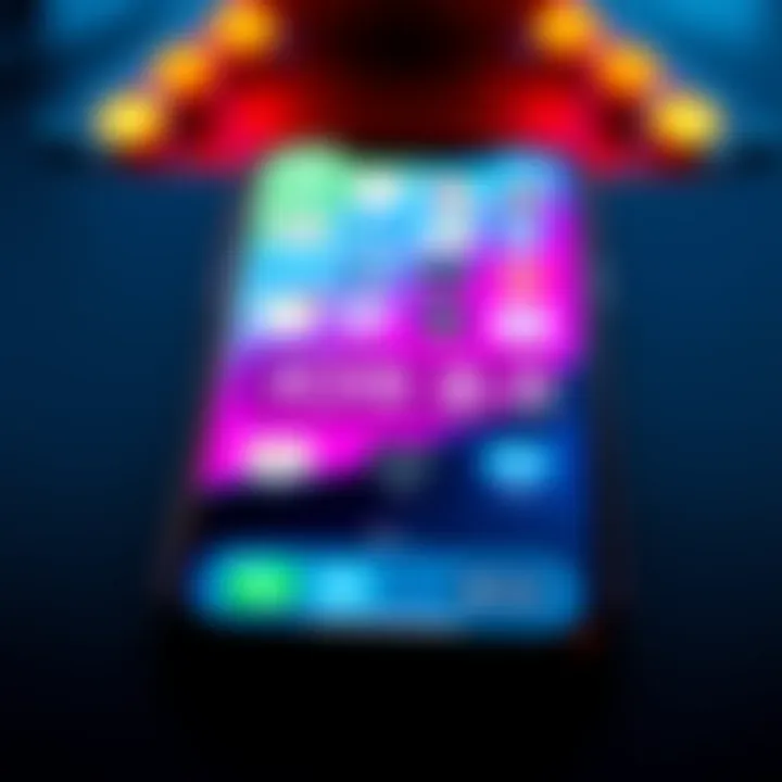 A smartphone screen displaying new features of iOS 18.5 with icons and enhancements