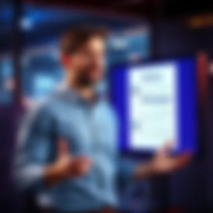 Jack Dorsey stands next to a screen displaying the Bitchat messaging app whitepaper
