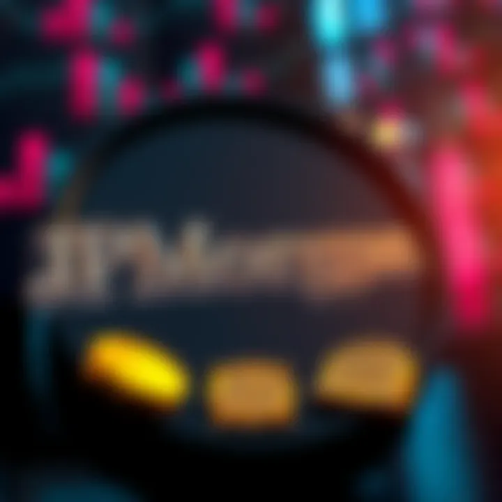 JPMorgan logo with crypto ETF symbols, representing loan collateral
