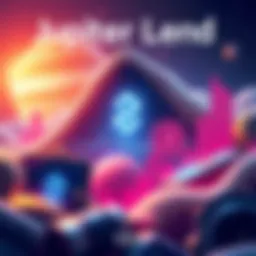 A digital illustration representing the launch of Jupiter Lend on the Solana network, featuring a futuristic money market theme with wallets and financial icons.
