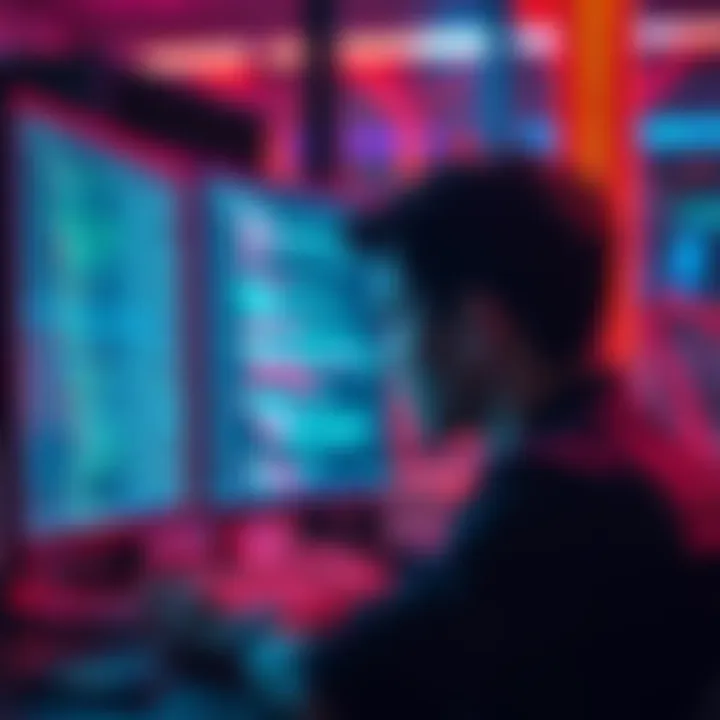 A person looking at a computer screen with code on it, seeking help to build a Fungible Token Smart Contract on Kadena Testnet.