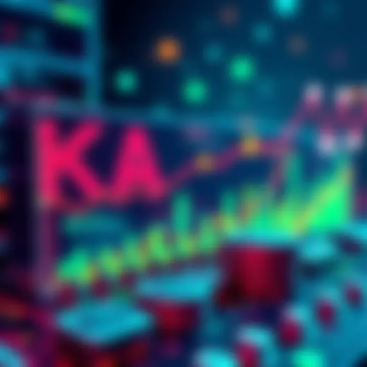 A visual representation of KAS mining with charts showing increasing rewards and altcoin activity