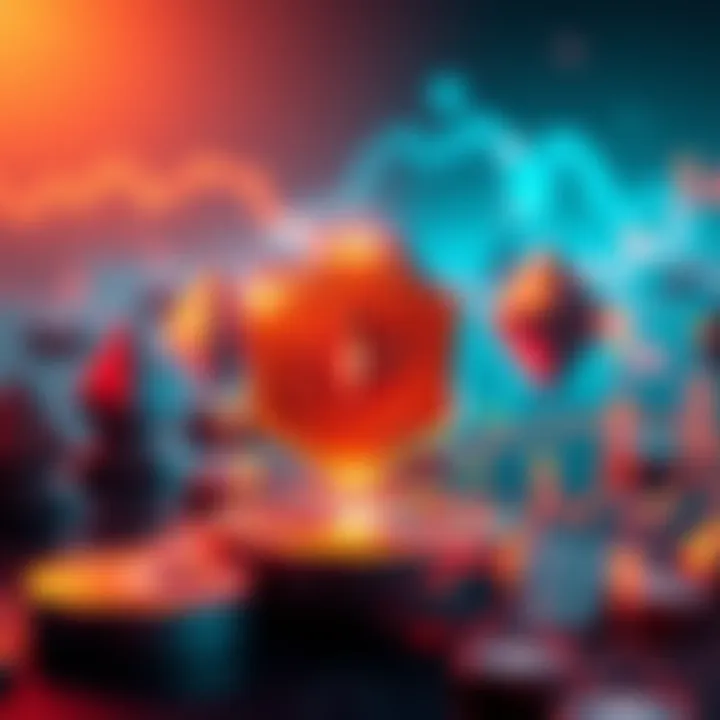 A visual representation of the KAS token, highlighting its features and challenges in comparison to Solana and Ethereum, with graph elements showcasing tokenomics and ecosystem capabilities.