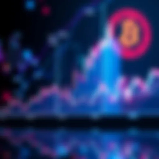Graph showing the rising trend of KAS token prices with Bitcoin's influence in the background