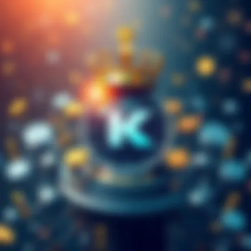 A graphic showing the Kaspa logo with a crown, surrounded by symbols of transactions and decentralization, illustrating its dominance in the blockchain space.