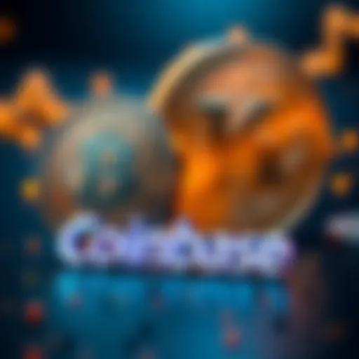 Kaspa coin symbol next to the Coinbase logo representing a potential listing