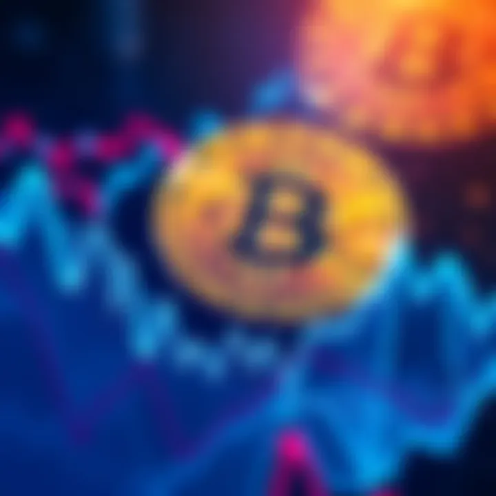 A graph showing the downward trend of Kaspa Coin's price with Bitcoin in the background.