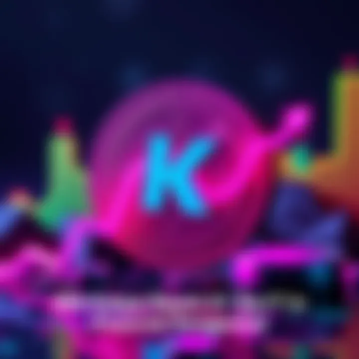 A graphic representation of the Kaspa cryptocurrency symbol with a rising graph indicating potential growth to $1