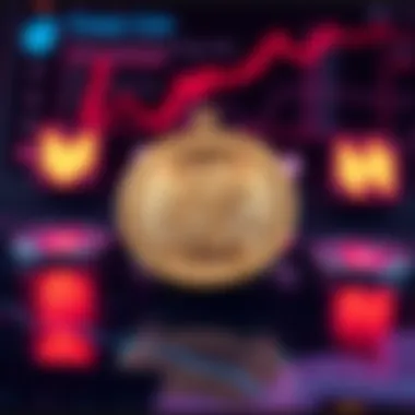 Graphic showing Kaspa coin symbol with Exodus wallet interface in the background