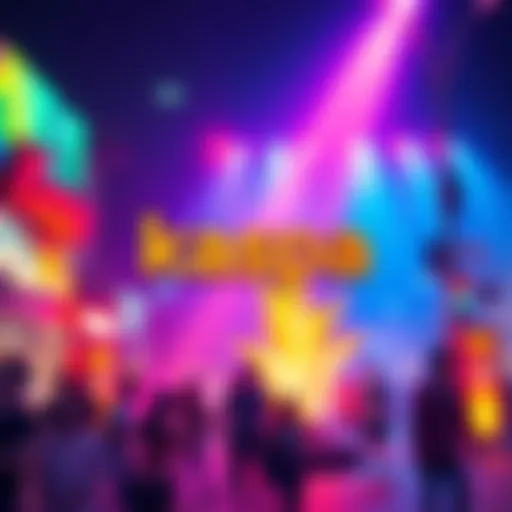 A vibrant scene showcasing the Kaspa logo with energetic graphics and community engagement elements.