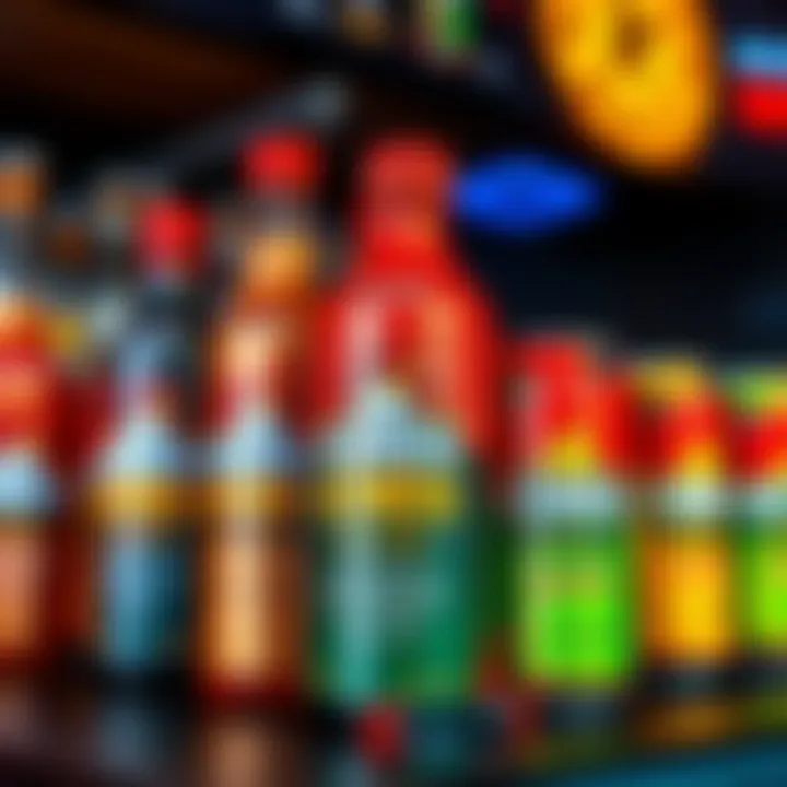 A vibrant display of Kendu Coffee and Kendu Energy drinks showcasing their unique branding, symbolizing the community's dedication and passion.