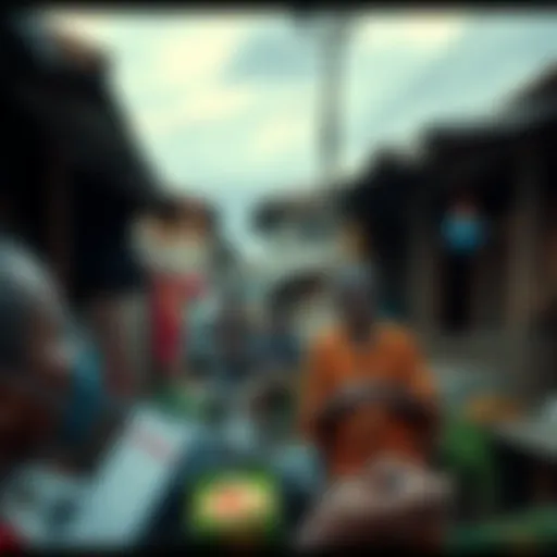 Residents of Kenya's largest slum engaging in cryptocurrency transactions, showcasing innovation and community growth.