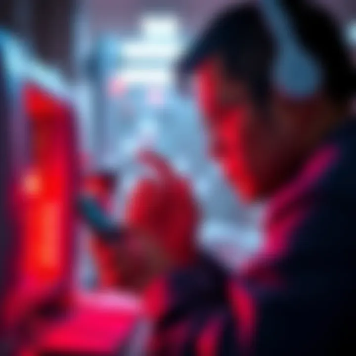 A person examining a Kerlink iFemtoCell 915 device while checking connections and settings for troubleshooting onboarding issues.