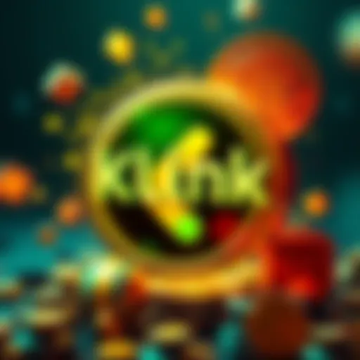 Klink's logo with cryptocurrency symbols and rewards illustration