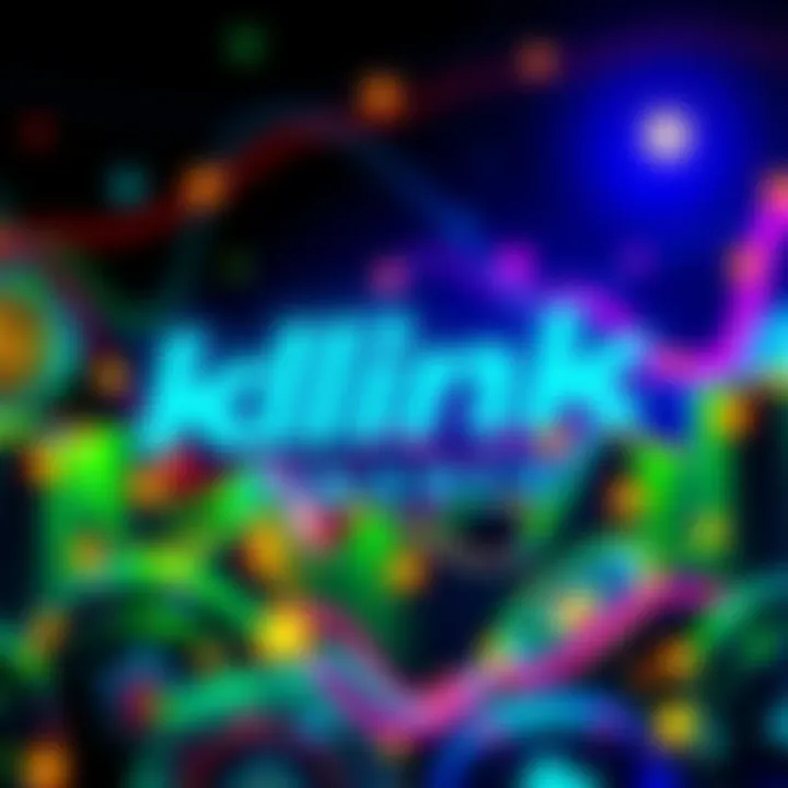 Klink Finance logo with cryptocurrency symbols and vibrant colors